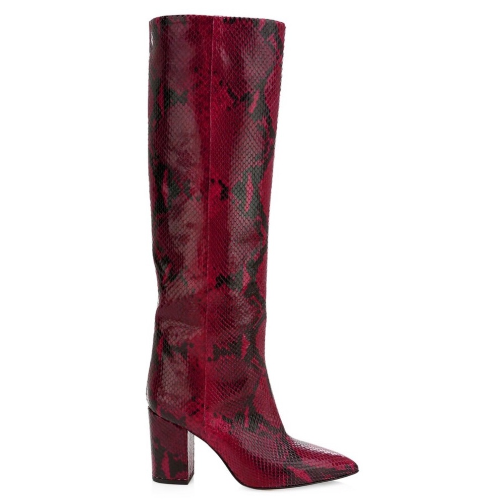 Vero Cuoio Red Animal Print knee-high, red.